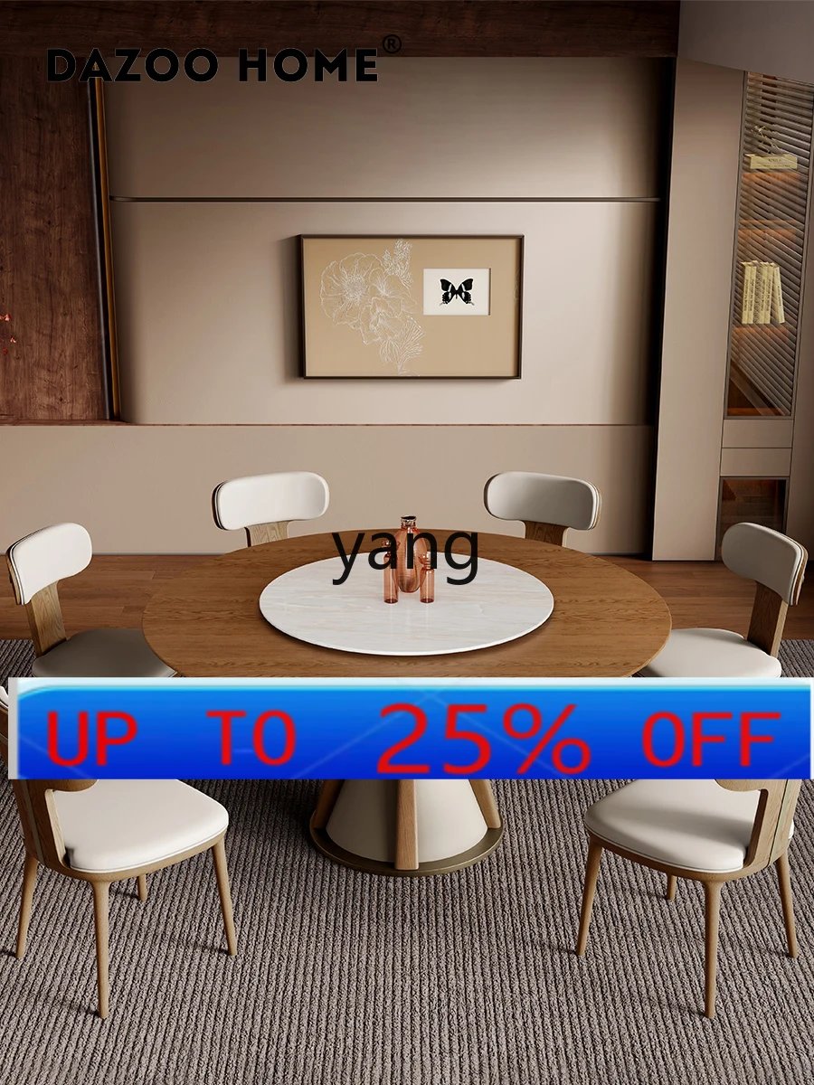 lmm solid wood dining table dining table household round medieval light luxury high-end villa 10-person table