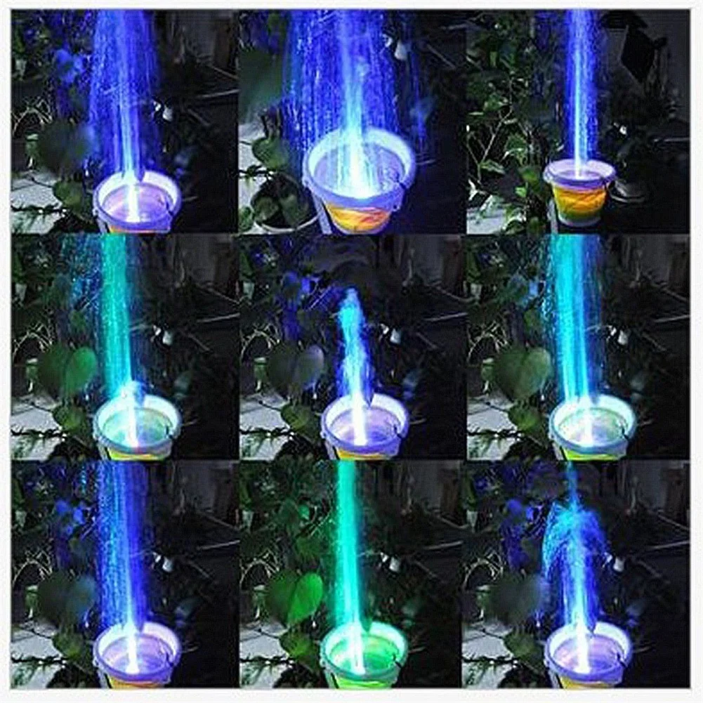 Mini pompa dell'acqua sommergibile con luce a LED per acquari KOI Fish Pond Fountain Waterfall