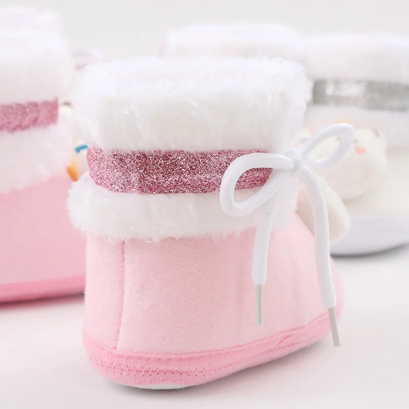 Newborn Baby Boots Shoes Cute Cartoon Boy Girl Toddler Winter Plush Snow Booties Warm Infant Crib Shoes