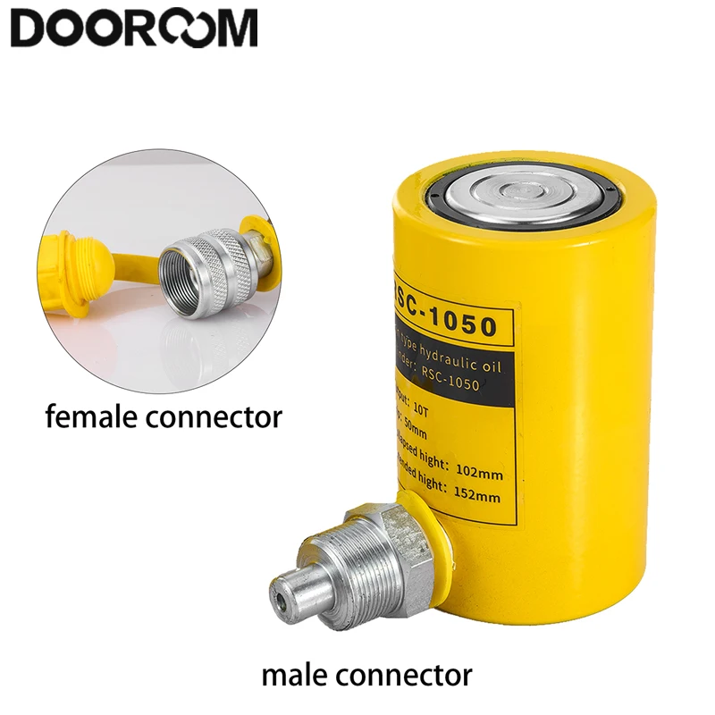 DOOROOM 10/20/30/50T Short Type Hydraulic Cylinder Hydraulic Jack RSC-Stroke 50mm Need To Be Used with Hydraulic Pumps Macaco