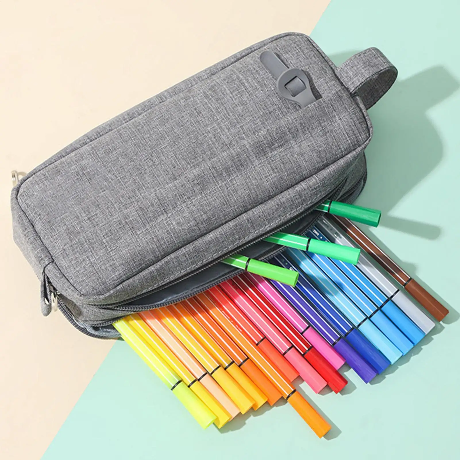 مقلمة حاوية بطبقة مزدوجة مع مقبض حمل، حاويات مقبض أكسفورد للأطفال والمراهقين والبنات والنساء والرجال في المدرسة