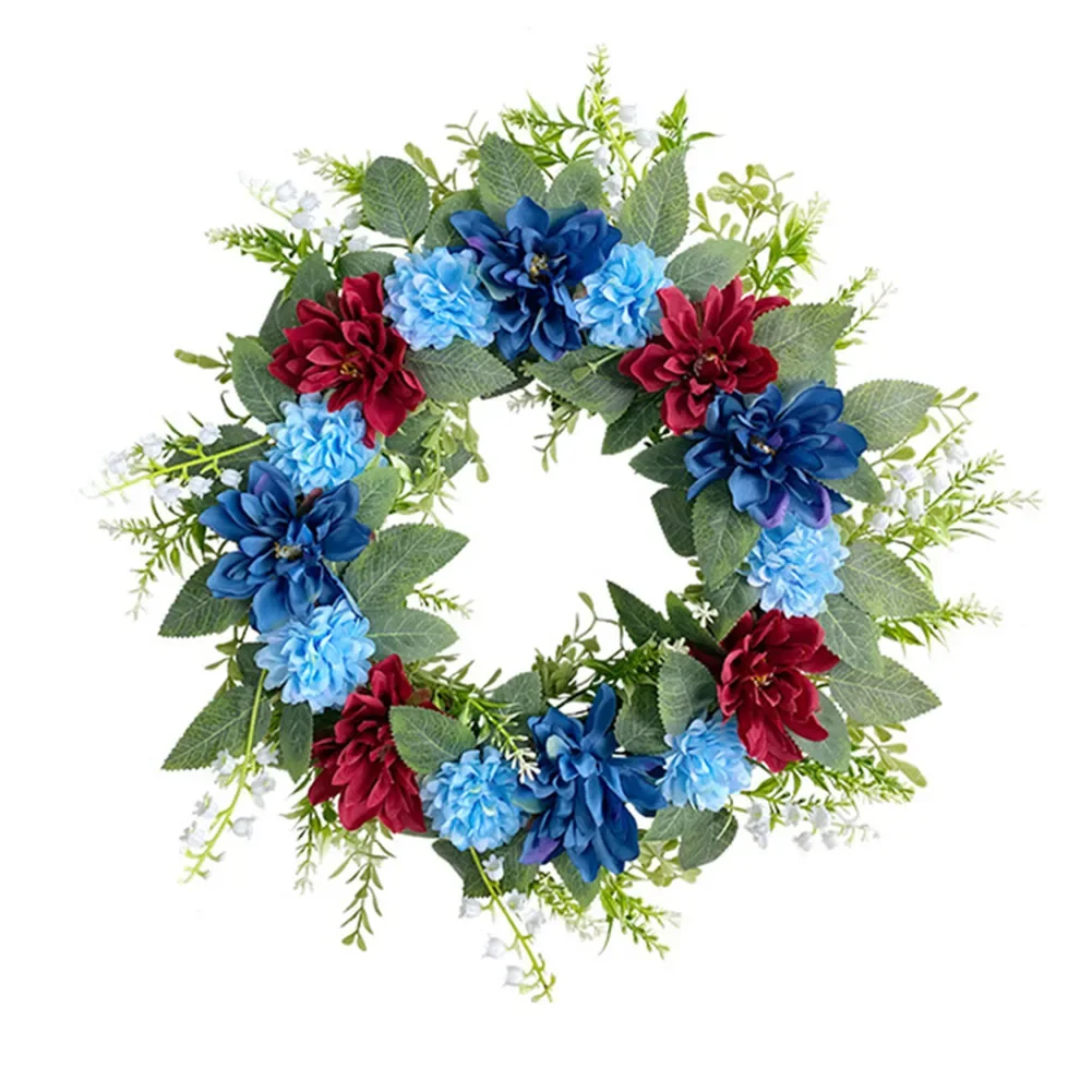 

Spring Wreath Farmhouse Floral Garland Ornaments Front Door Wall Hanging Wreath Wedding Outdoor Garden Christmas Decoration