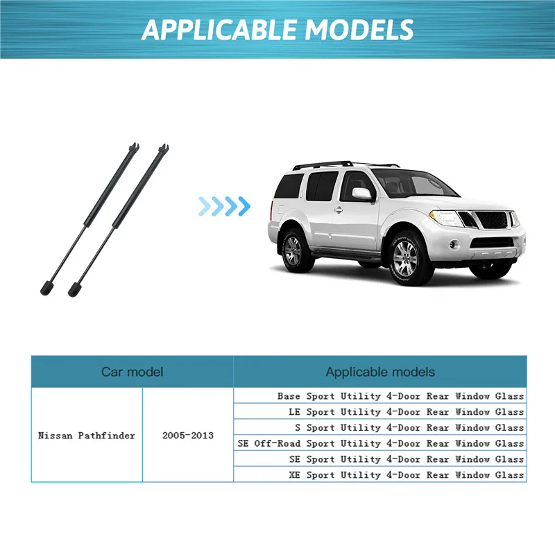 For Nissan Pathfinder R51 2005 2006 2007-2013 Car Rear Window Gate Lift Gas Struts Shock Struts Spring Auto Accessories PM3000