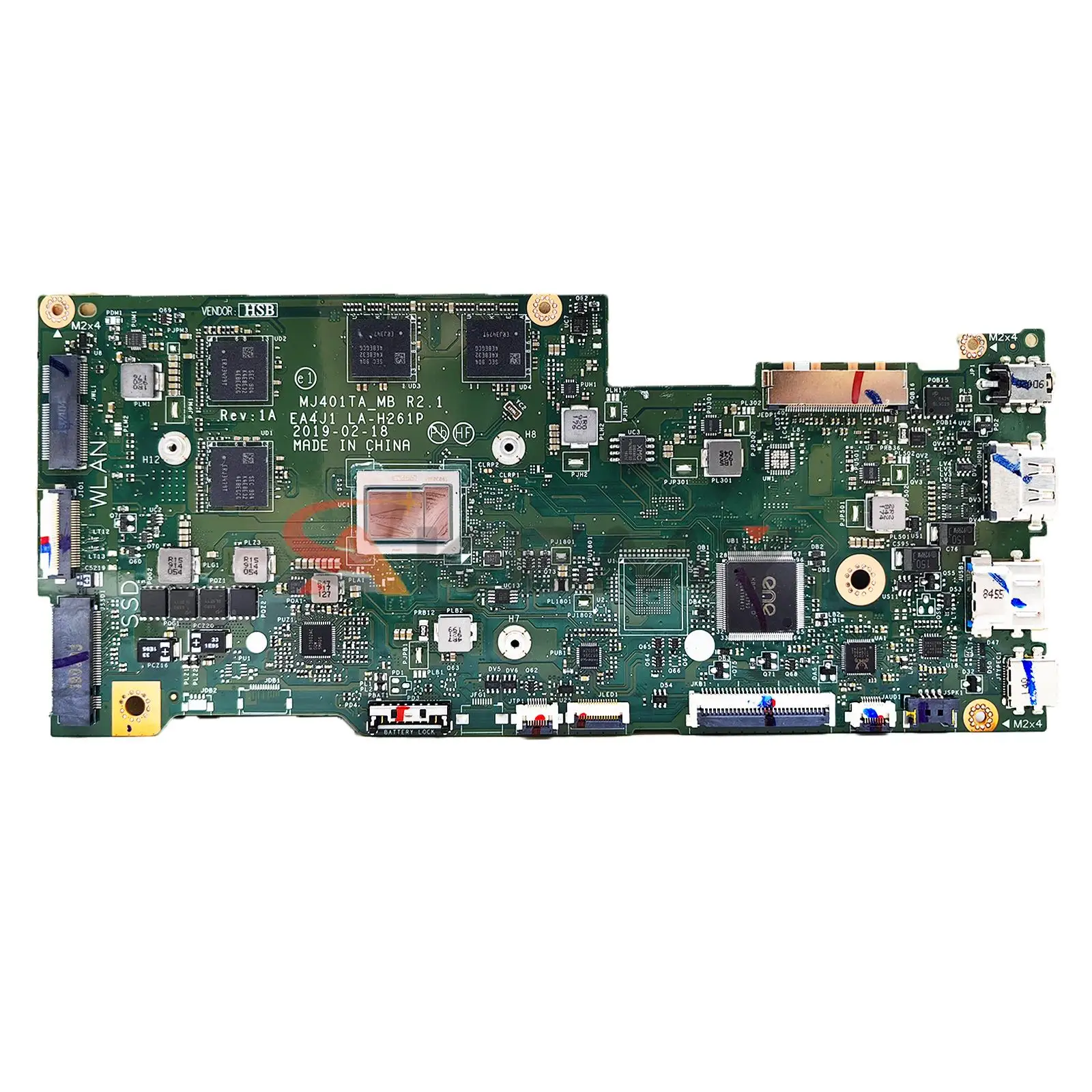 MJ401TA M3-8100Y CPU 4G/8G Notebook Mainboard For ASUS ImagineBook MJ401TA 14inch FHD EA4J1 LA-H261P Laptop Motherboard