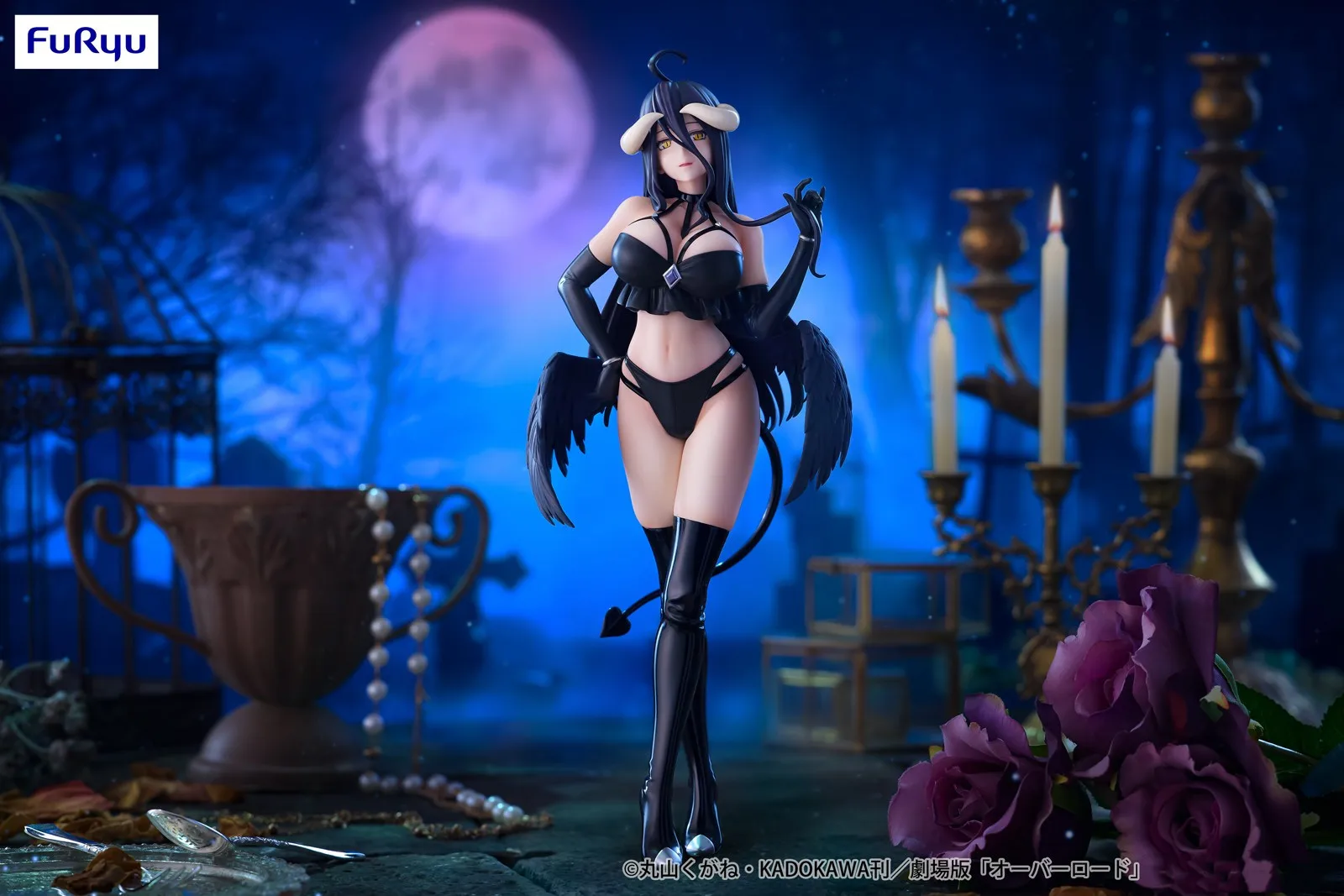 Original FuRyu OVERLORD BiCute Dark Albedo Action Figure ของเล่น PVC Collection Action ตุ๊กตาตุ๊กตาสําหรับของขวัญวันเกิด