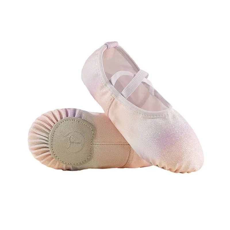 Picture 7: Ballet Dance Shoes Shiny Rainbow Soft Sole Slippers Split Sole Footwear Stage Dancing Shoes Daily Training Party Dance Decors