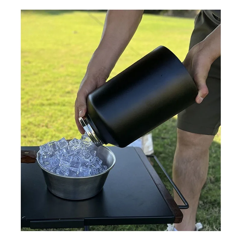 Double-Layer Cold Insulation Stainless Steel Water Kettle, Outdoor Camping Ice Bucket with Anti-Slip Scratch Resistant Bottom