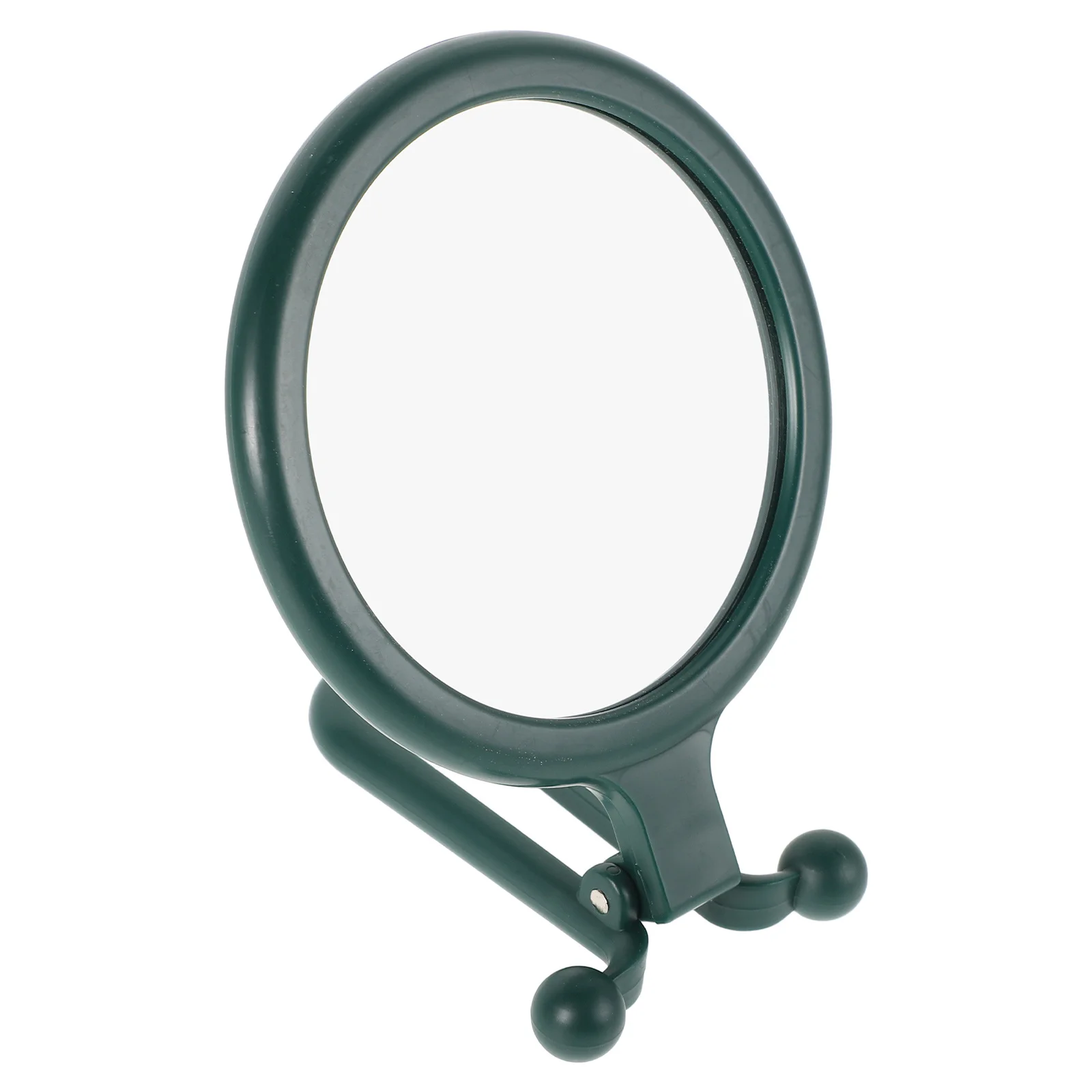 Elegante specchio per il trucco con ingrandimento 5x stile principessa, portatile, pieghevole su entrambi i lati, piccolo, verde, compatto, da viaggio