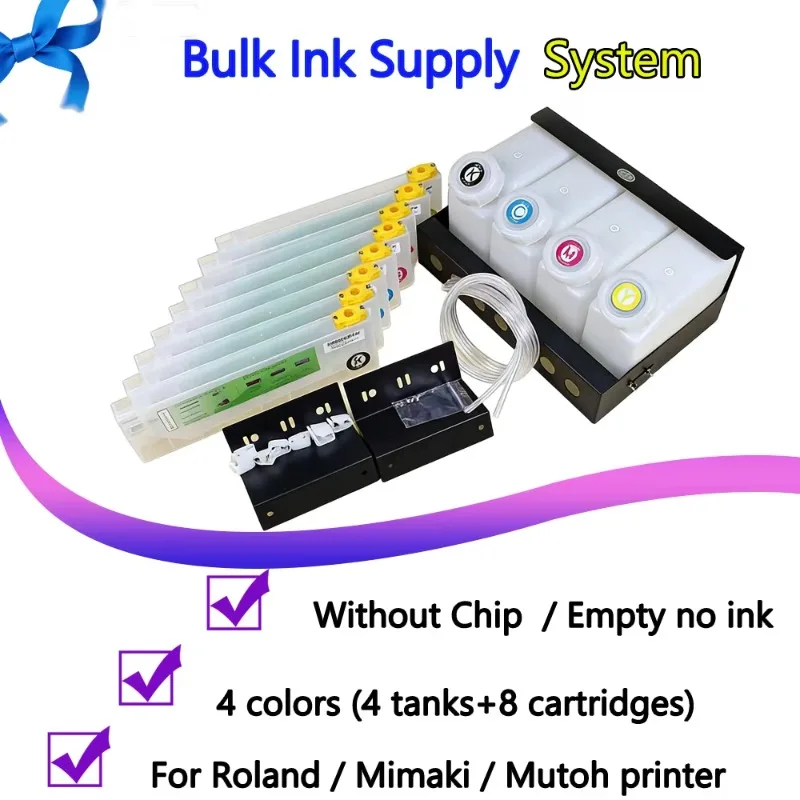 4Colors  Bulk Ink Supply System No Chip  No ink for Mimaki JV33 JV5 JV3 printer CISS