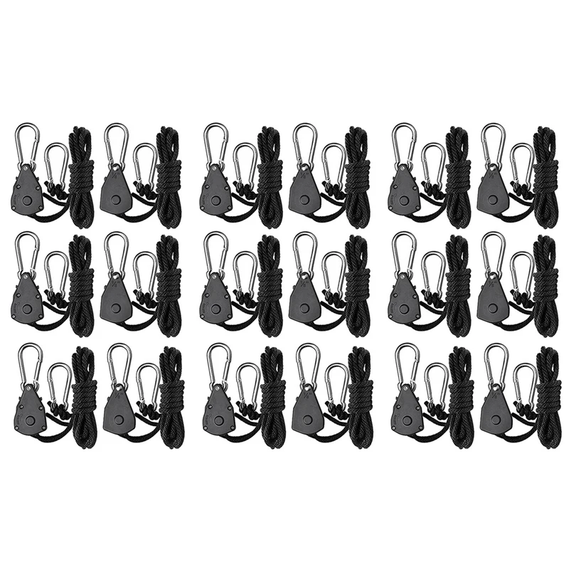 

LUDA 18Pcs 1/8 Inch Heavy-Duty Adjustable Growth Light Ratchet Rope Hanger, Used For Gardening Of Growing Lamps