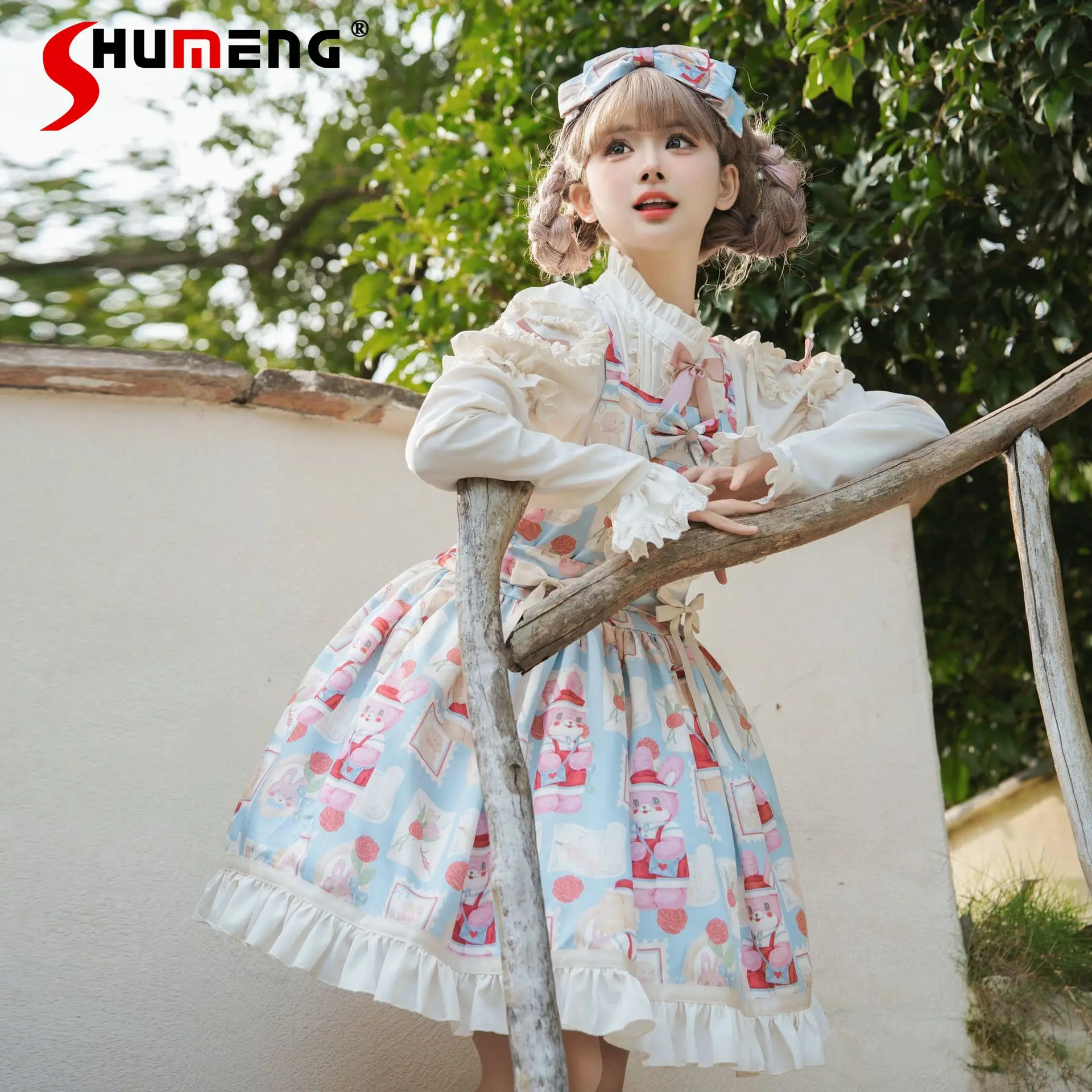 Lolita Sweet Cute Design Sweet Doll Feeling Dress Japanese Rojita High Waist Strap Dresses JSK Women's Clothes Vestidos De Mujer
