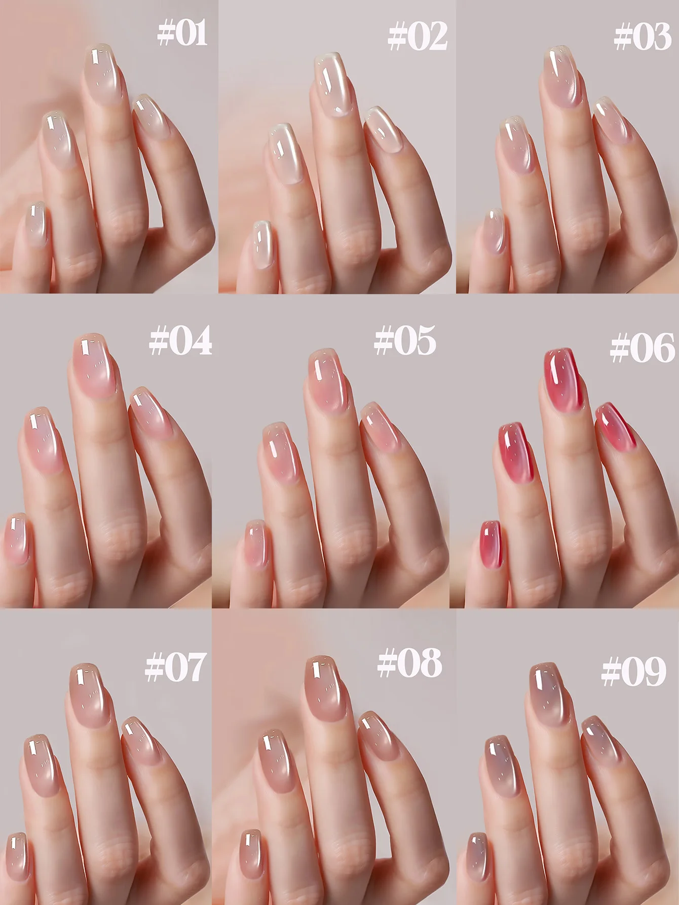 1-12 pièces TC doux frais fille coeur Nail Art pastèque rose glace Transparent Litchi bulle verre perles oeil de chat Gel vernis à ongles