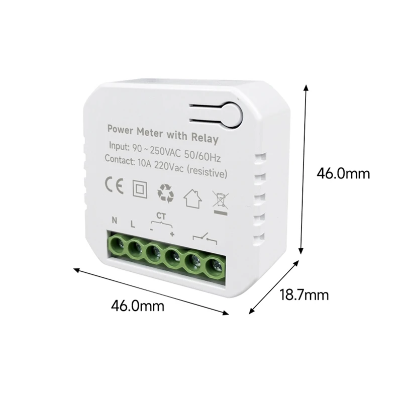 Tuya vida inteligente wifi medidor de energia 80a com ligar/desligar 1 transformador pv solar bidirecional multifuncional medidor de energia fácil instalar