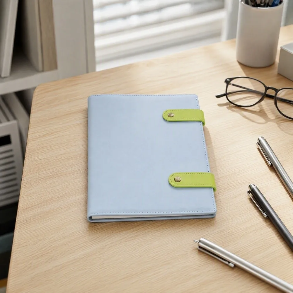 Drawing A5 B5 Notepad Memo Pads Spiral Bound Paper Planner Record Book PU Leather Cover Solid Color Notebook Office