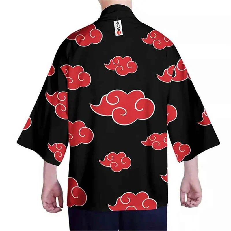 Kardigan Kimono kobiety mężczyźni japońska Obi męska Yukata męska Haori japońska fala karpia z powłoką drukowaną tradycyjna japońska odzież