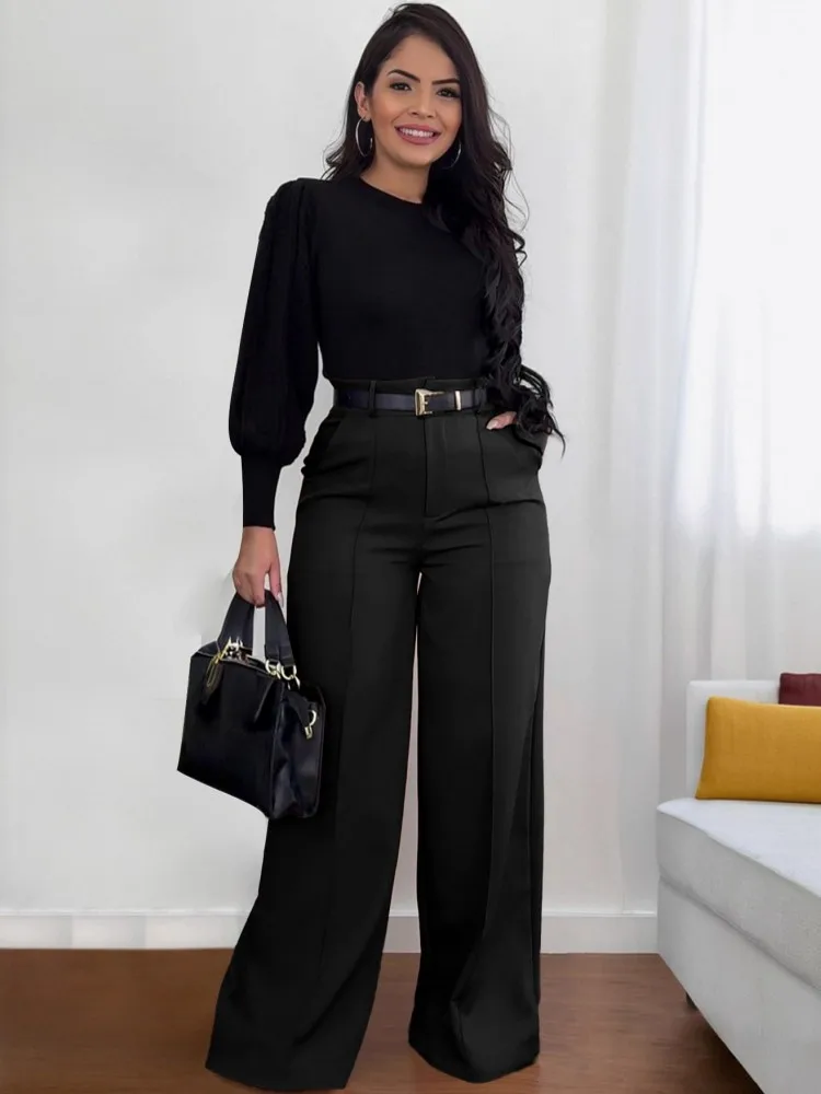 Women Shiny Yellow Capris Pants High Waist Trousers Office Work Lady Full Length Summer Bottoms Capris 2025 Autumn Winter