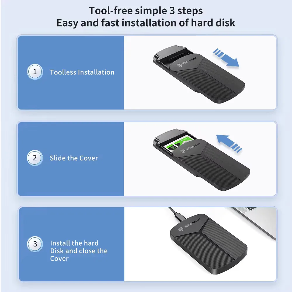 Yottamaster USB 3.0アダプター ハードディスクケース 6Gbps UASP ハードドライブエンクロージャ Windows Mac Linux対応 2.5インチ HDDエンクロージャ SATA接続