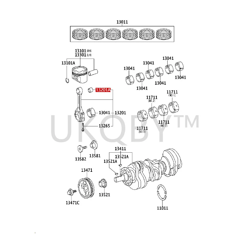 9099973144 To yo ta Land Cruiser Prado (imported) Crown Ruizhi FJ Cruiser Lining (for connecting rod small head)