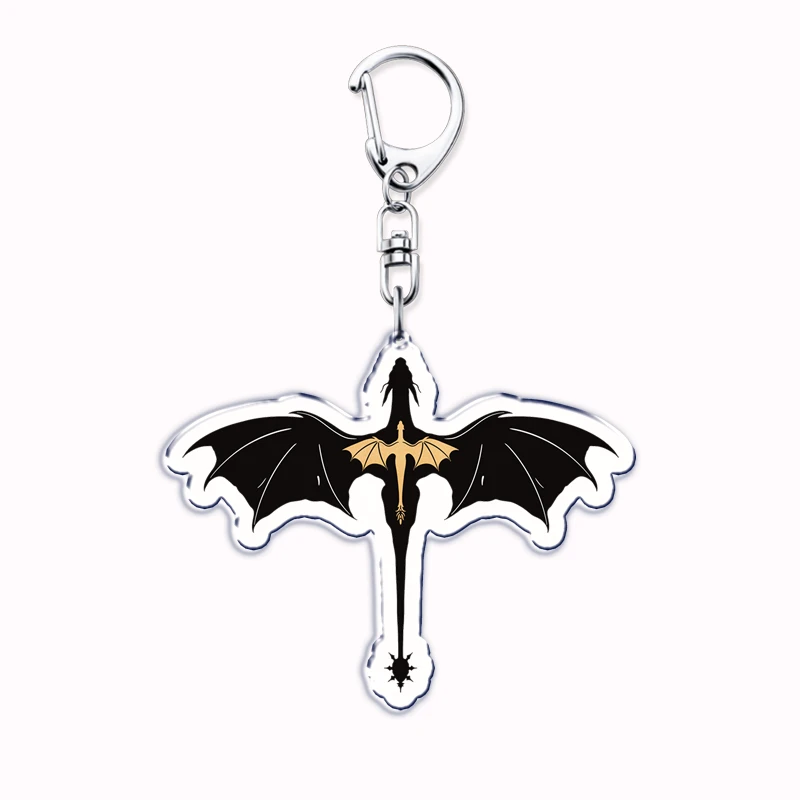 Popular Basgiath War College Fourth Wing Black Dragon Keychain Pendant Car Key Chain Jewelry Men Children Gifts Accessories