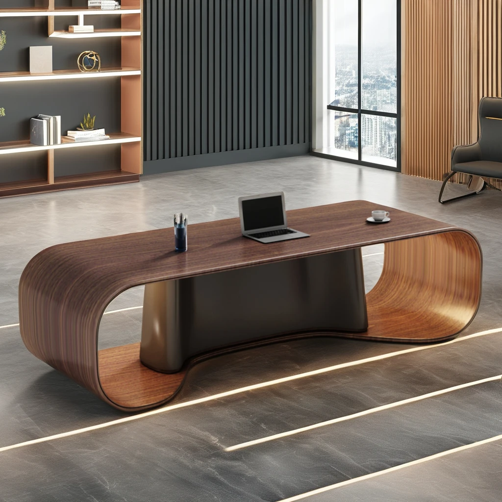 CEO Desk,Luxury Modern Office Furniture Executive Office Table Light CEO Desk Commercial Modular Executive Office Table With LED