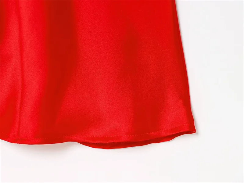 Sukienka damska 2025, nowa, letnia, czerwona, na ramiączkach, z jedwabnej satyny, długa, seksowna, z odkrytymi plecami, elegancka i stylowa, na plażę.