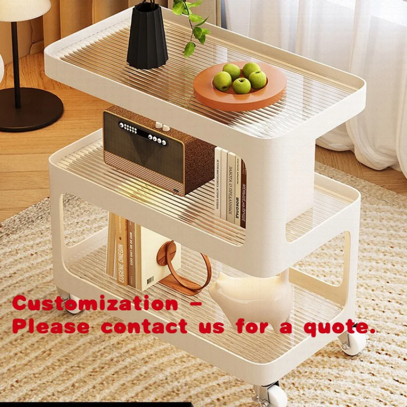 

Customize.Sofa Side Table Light Luxury High-End Feel Living Room Movable Small Coffee Table Small Trolley Bedside Storage Rack S