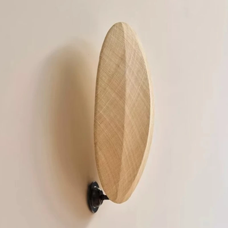 Wabi Sabi Fabric Semicircle LED Wall Lamps Minimalist Home Decor Corridor Aisle Study Stair Interior Atmosphere Lighting Fixture