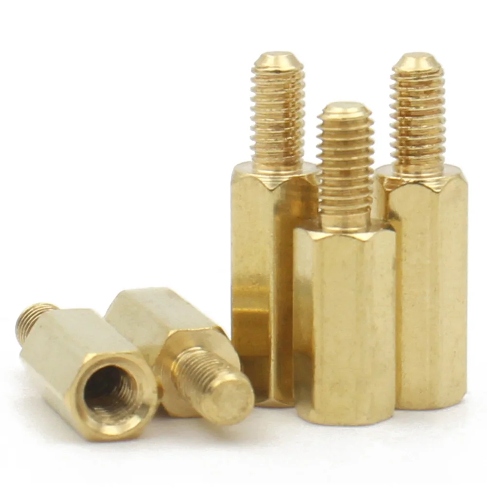 5/ 10/ 20/ 50pcs M2 M2.5 M3 M4 M5 M6 Brass Male to Female Spacer Long Hexagonal Brass PCB Standoff Spacers