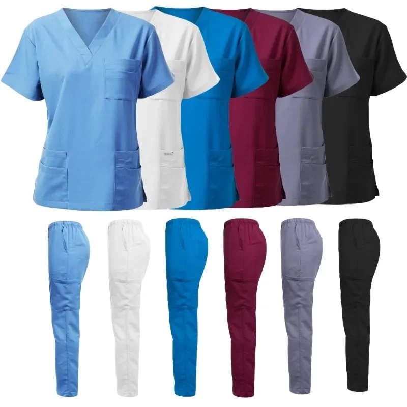 Dental Hospital Long Sleeve Handwashing Clothes Set para homens e mulheres, Split Doctor Work Clothes, Roupa cirúrgica