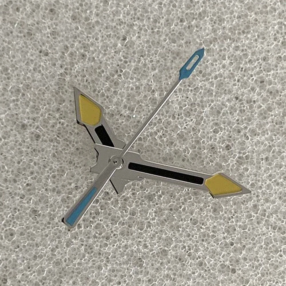 Watch Hands Silver Edge Black Yellow Blue Modification Accessories for NH35/NH36/4R/7S Movement Men Watch Parts