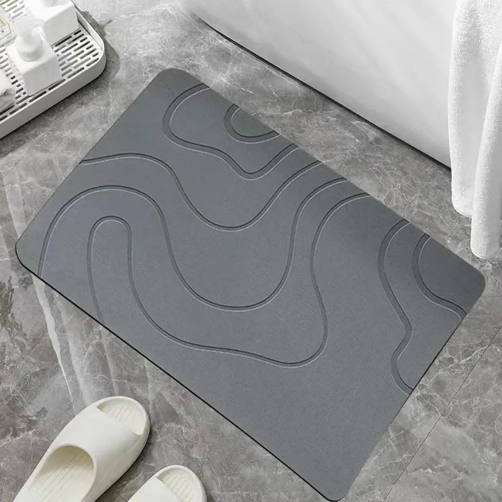 Diatom Mud Bath Mat Stone Bath Mat Quick-drying Diatom Mud Bathroom Floor Mat with Anti-slip Bottom Absorbent Entry Rug for Bath