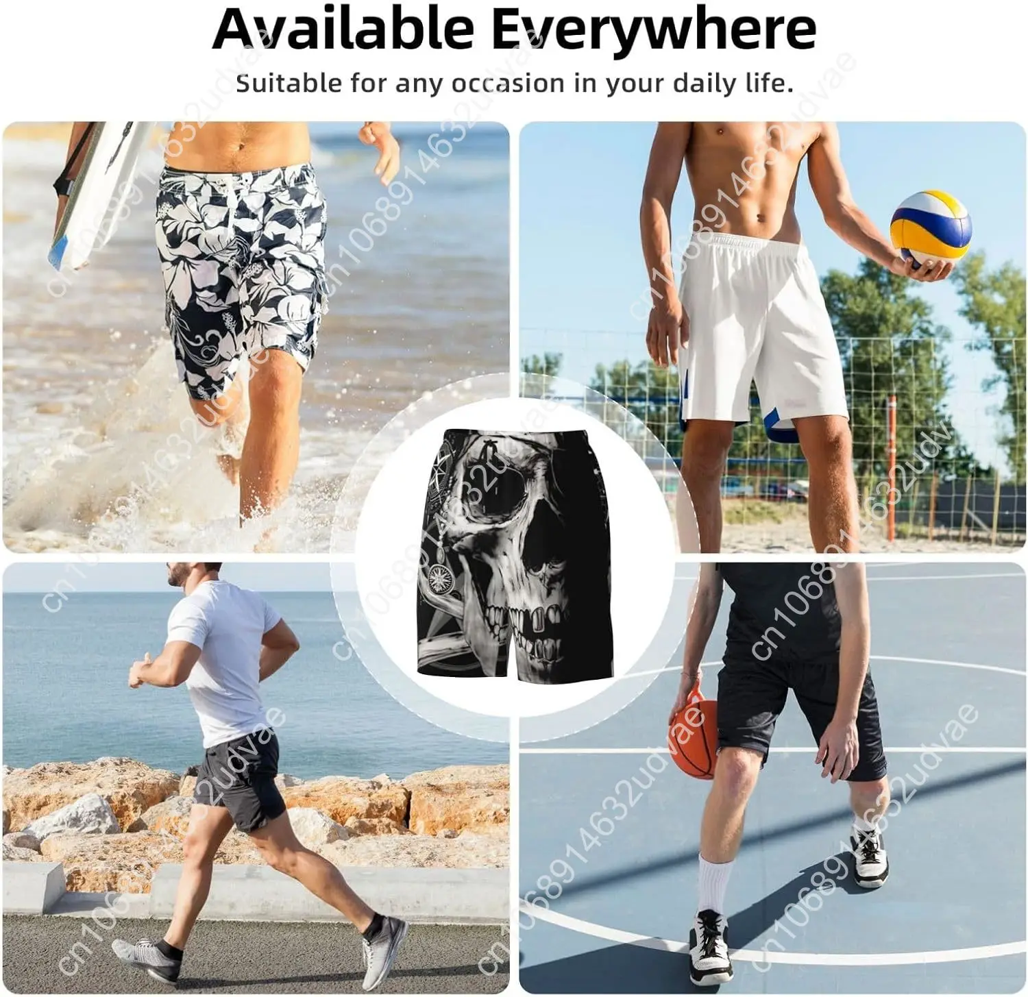 Mens Swim Trunks with Mesh Lining,Quick Dry Swimsuit Board Shorts Beach Pants Swimwear Bathing Suits