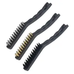 1PC Mini Wire Brush Brass Nylon & Steel Brushes  Steel Brass Rust Remover Paint Remove Metal Rust Brush