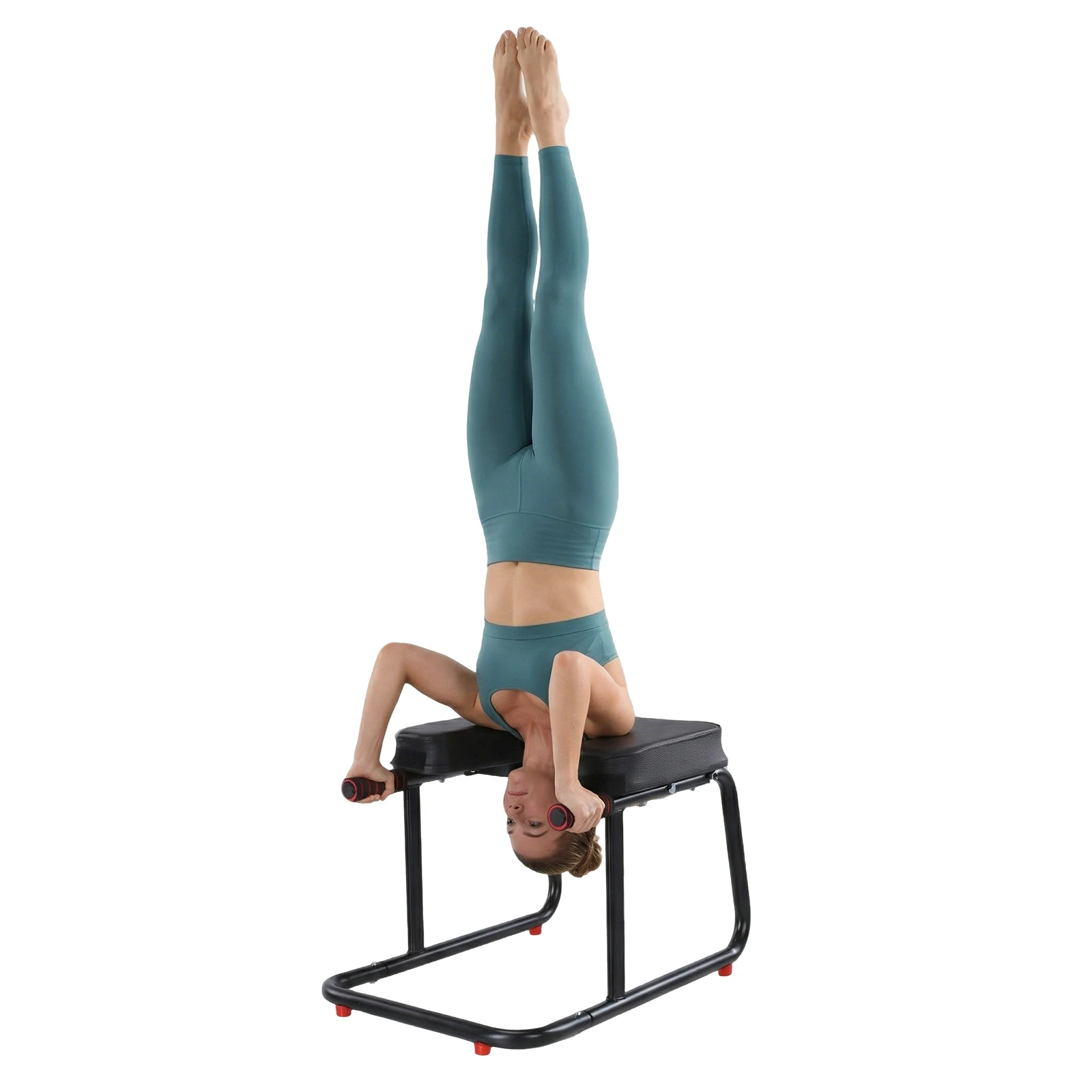 

Скамья для инверсионных упражнений Yoga с нагрузкой до 550 фунтов, тренажер для стойки на руках с противоскользящим ковриком, металлическим каркасом и полиуретановыми накладками для тренировок, фитнеса и спортзала