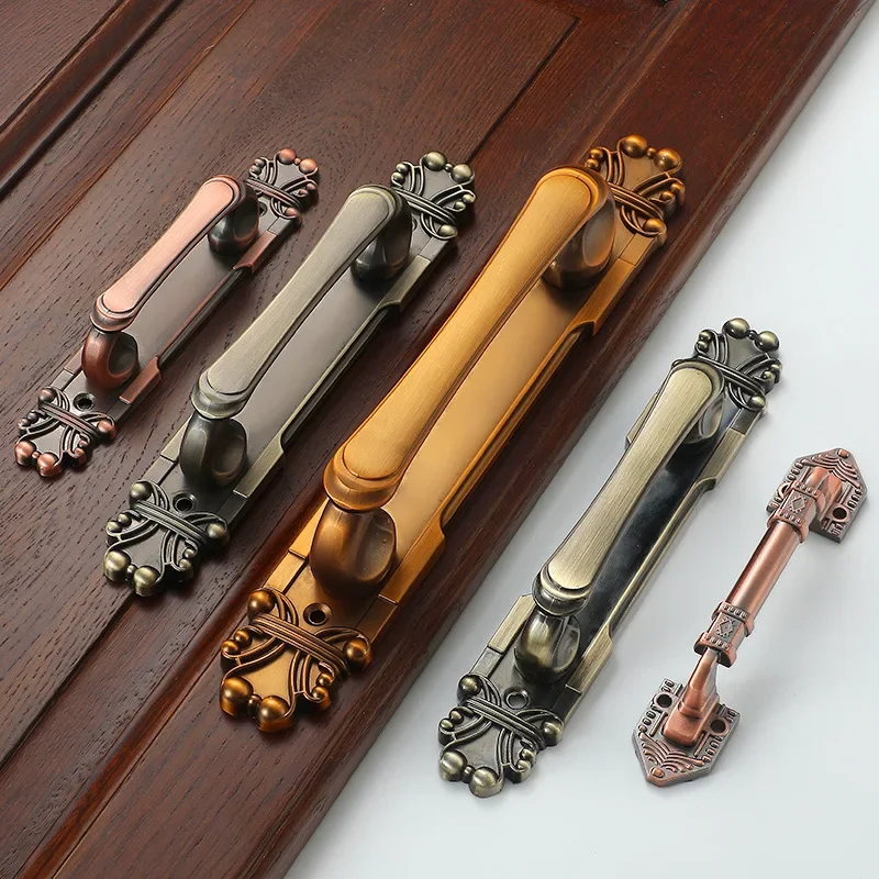 European-style Antique Bronze Surface-mounted Handle Door Wooden Handle Invisible Door Handle