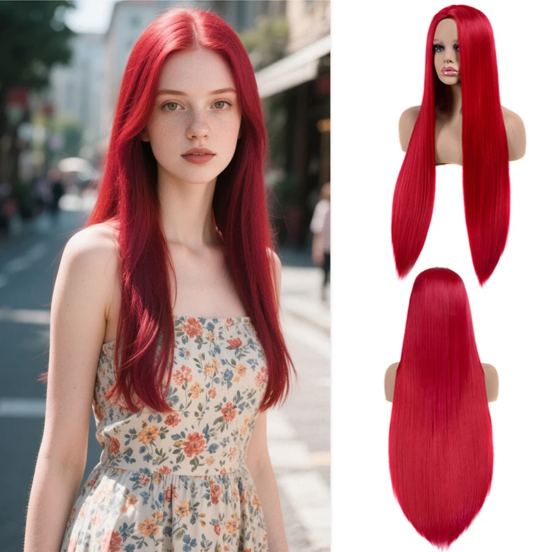 Peluca sintética rubia dorada clara de pelo largo y liso a la venta de liquidación, para que las señoras se usen en reuniones diarias, resistencia al calor