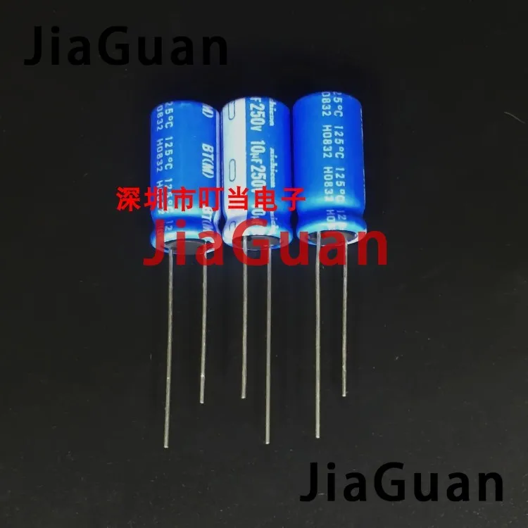 20pcs NICHICON BT 250V10UF 10X20MM electrolytic capacitor bt 125 degrees 10uF/250v military industrial capacitor 10UF 250V