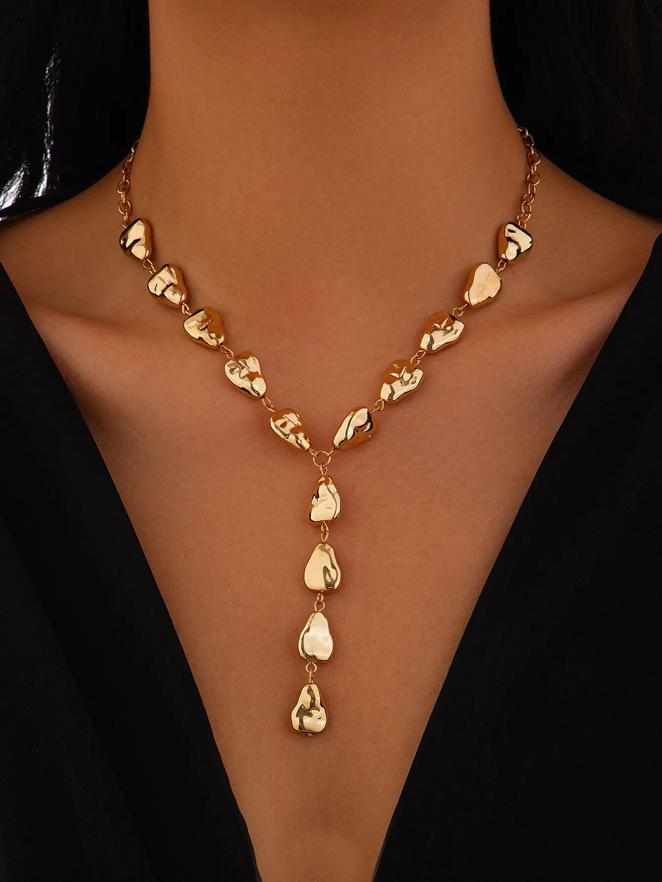 Lacteo trend ige Goldfarbe minimalist ische Kette Halskette für Frauen Temperament verstellbare Halskette Bankett Hochzeit Schmuck Accessoires