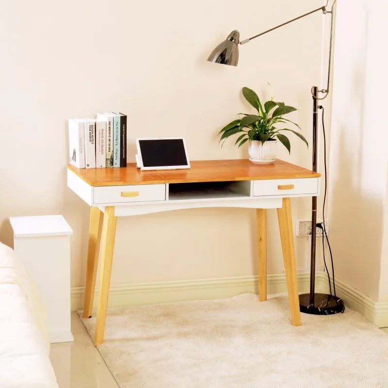 YAO Wooden Dresser Writing Desk Computer Desk With Solid Wood Top