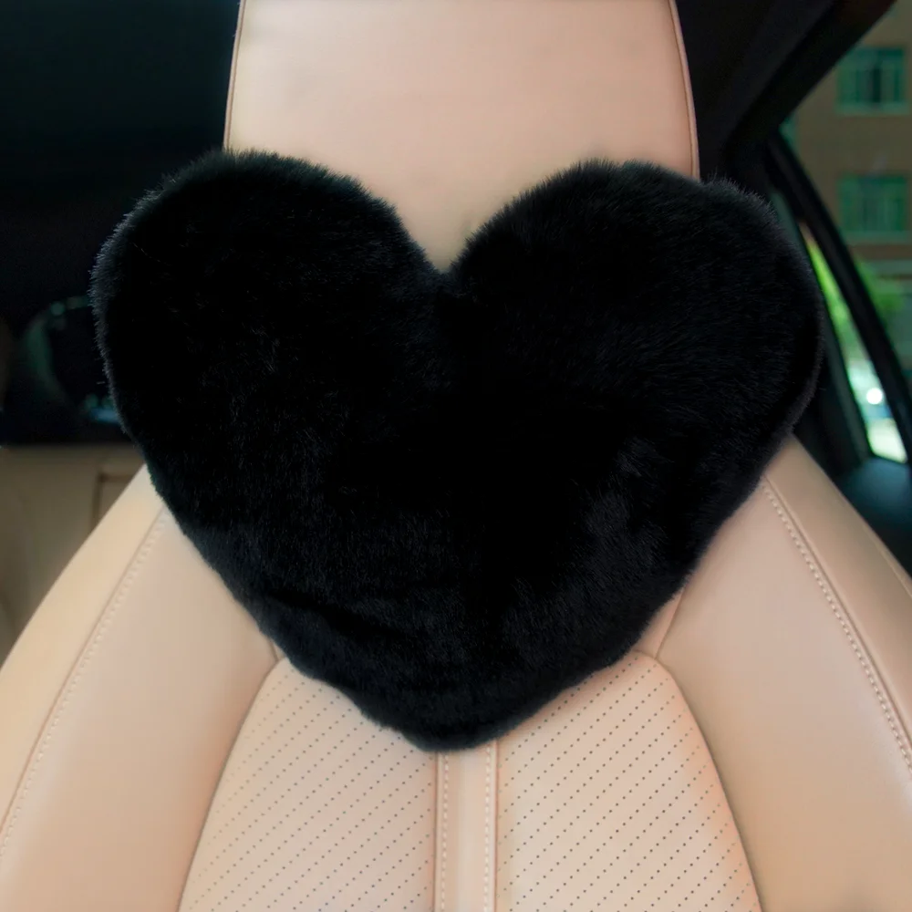 1pcs Car Headrest Love Plush Neck Pillow