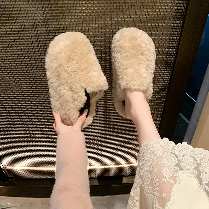 شباشب للنساء، عزل مخملي للخريف والشتاء، جزء سفلي ناعم للمنزل الداخلي، إحساس راقي، ممسحة قطنية باوتو #5