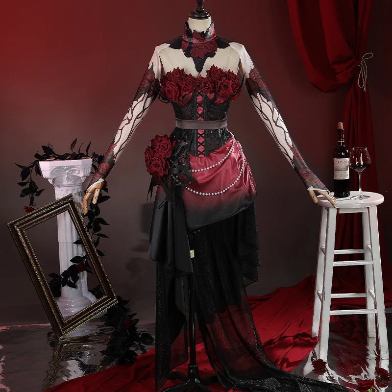 

2025 fashion new beautiful cos clothes for women The Fifth Person Cos Red Lady Concert Mary Cosplay Halloween Game Costume Dress