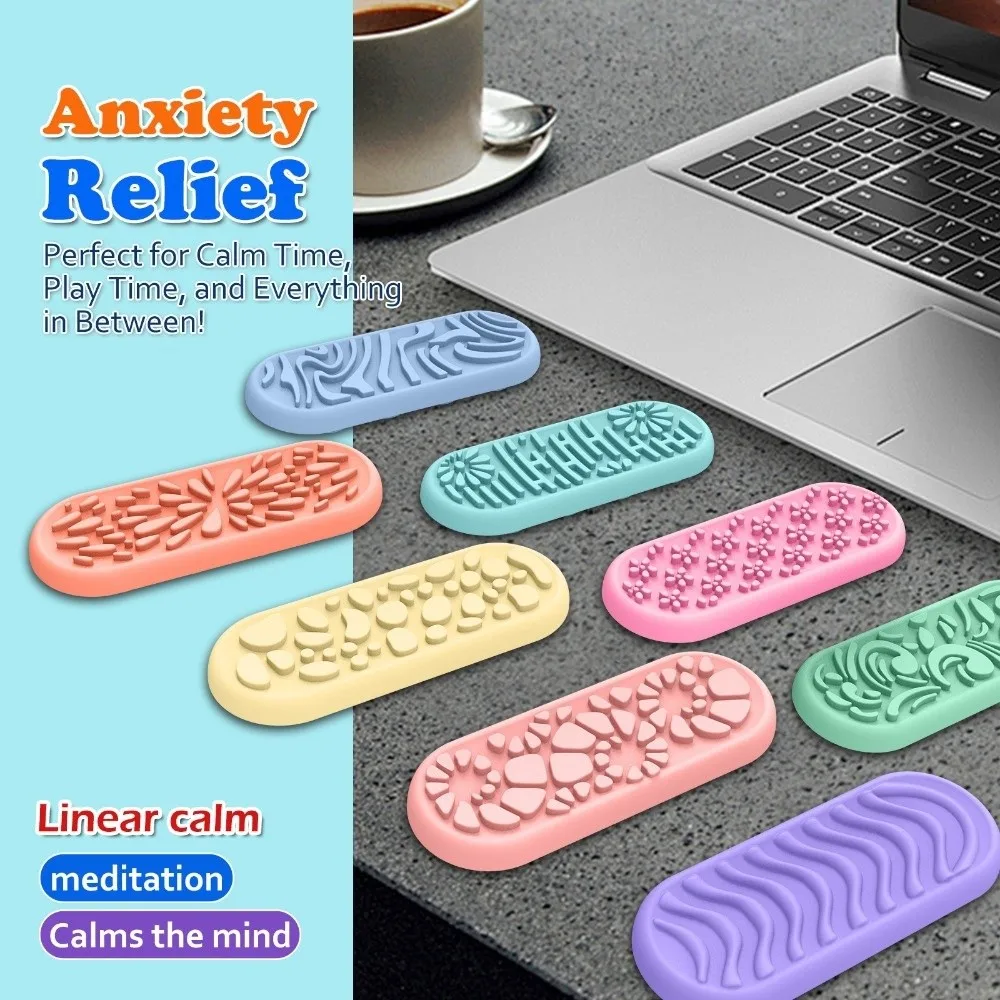Soft Silicone Sensory Stone Portable Size Unique Gift Textured Worry Stones Creative Design Textured Surface