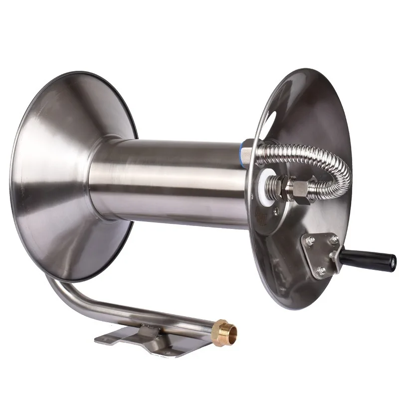 Hose Reel Rack Wall‑mounted Stainless Steel Garden Hose Storage Holder for Car Washing Watering