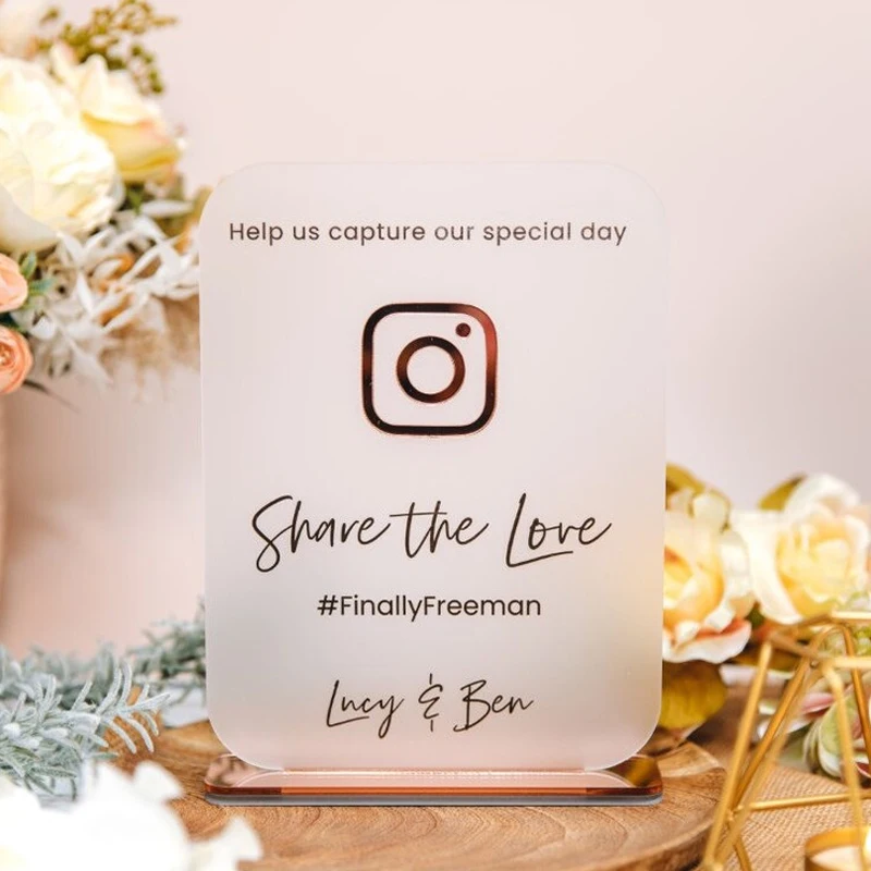 Personalised Share The Love Instagram Sign,Rosegold Acrylic Wedding Decor,Hashtag,Social Media,Guest Photo Sharing Plaque