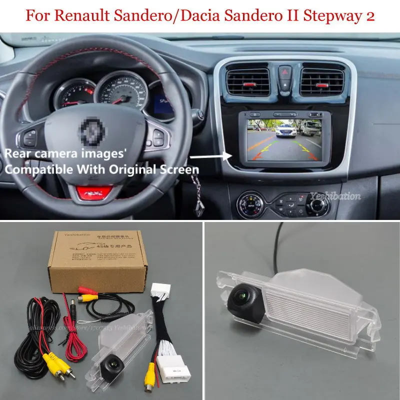 Car Rear View Back Up Reverse Camera Sets For Renault Sandero/Dacia Sandero II Stepway 2 2012~2019 Original Screen Compatible