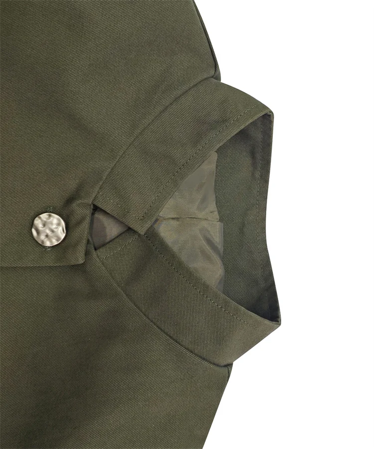 UOOZEE Women’s Military Style Jackets Army Green Stand Collar Gold Button Slim Fit Multi-Pocket Casual Office Blazer Outerwears 6 UOOZEE Women's Military Style Jackets Army Green Stand Collar Gold Button Slim Fit Multi-Pocket Casual Office Blazer Outerwears 6