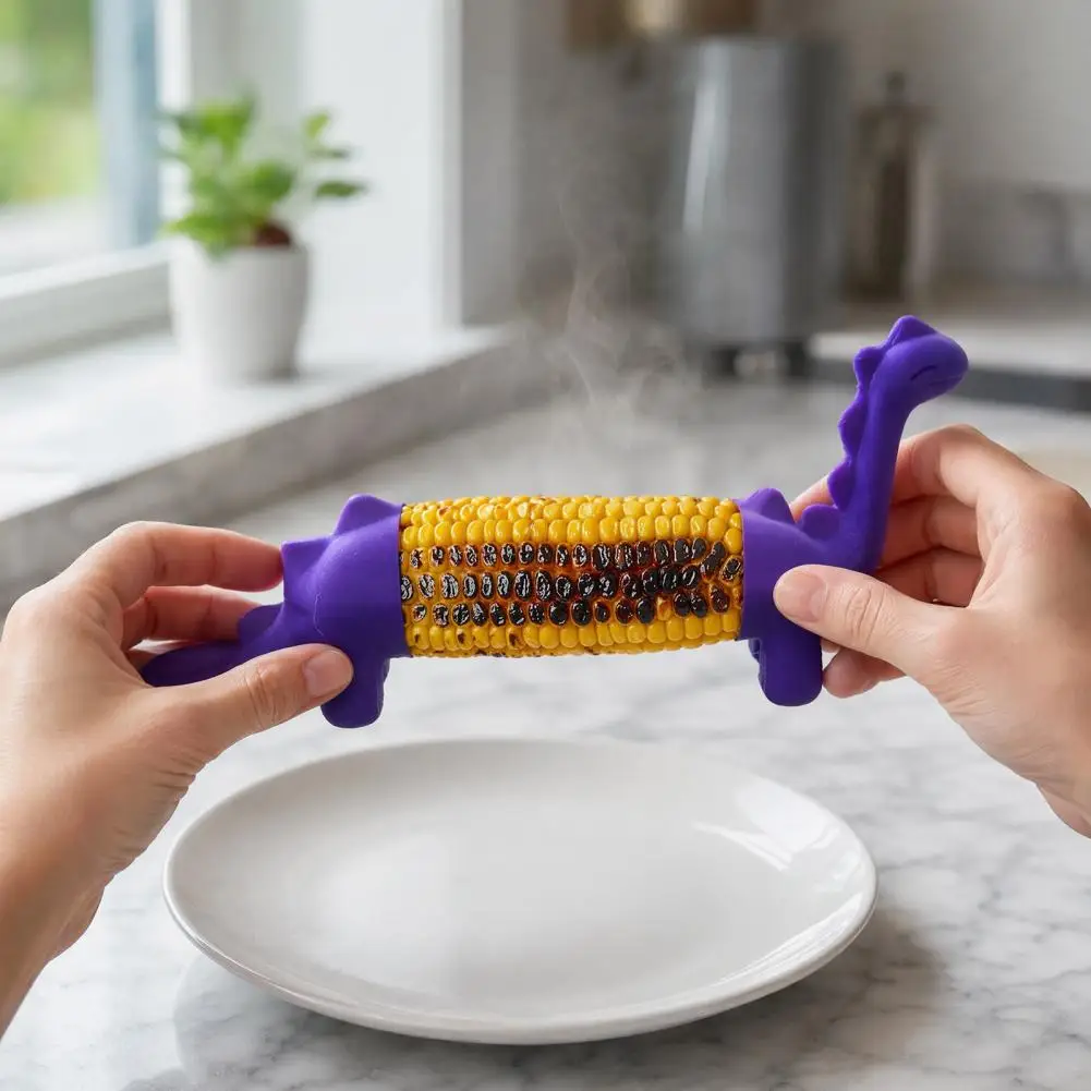 Heat Resistant Corn Forks Dinosaur Corn Holders Set Durable 3d Printed Prongs Stainless Steel Corn Cob Picks Fun Bbq Party