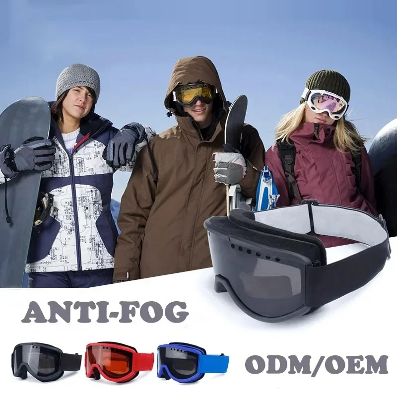 OBAOLAY Custom Logo Ski Goggles Double Anti-fog Anti-UV Snowboard Glasses Goggles Winter Sunglasses Ski Goggles