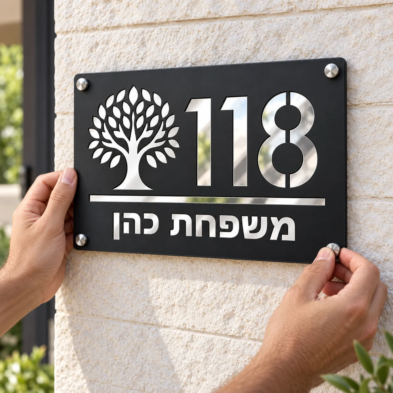 Tree of Life Custom Door Sign Modern 3D Floating Address Plaque Outdoor Weatherproof Personalized House Door Nameplate Number